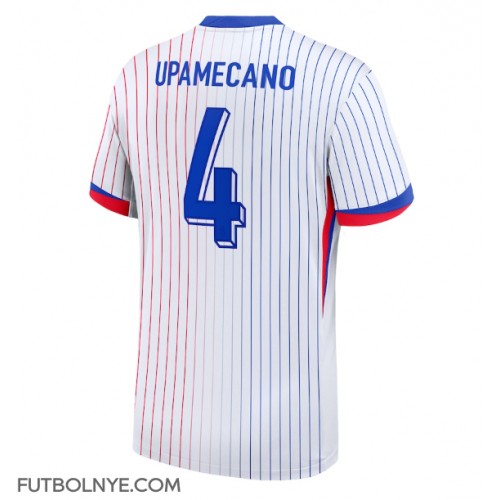 Camiseta Francia Dayot Upamecano #4 Visitante Equipación Eurocopa 2024 manga corta